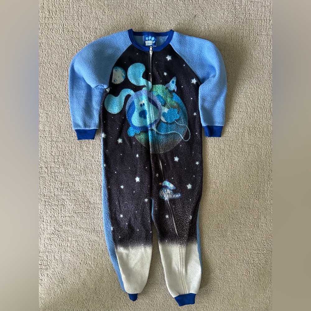 Y2K vintage Blues Clues fleece pajama sleeper 4T Nickelodeon rare space